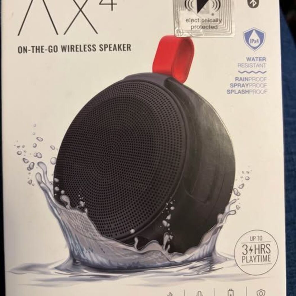 AX4 On-The-Go Wireless Speaker Bluetooth Hands-Free Calling Water Resistant New